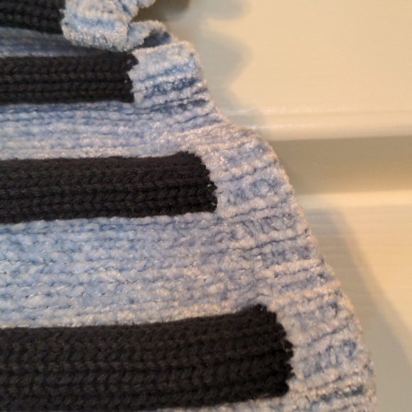 Casa Maglia EUC zip up sweater striped medium grey black - Picture 5 of 15